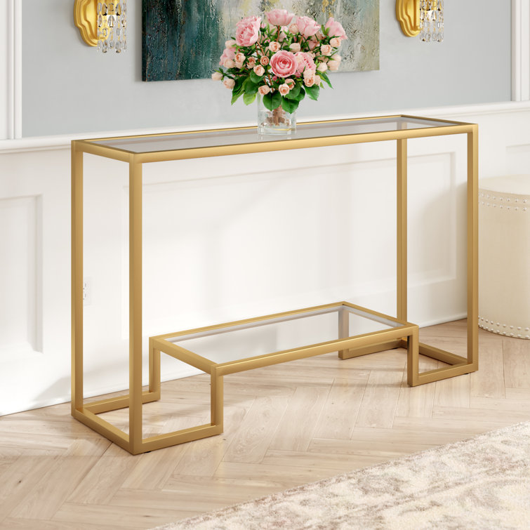 Willa Arlo Interiors Athena Glass Top Console Table Reviews Wayfair